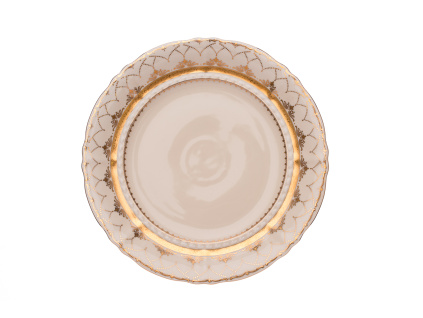 Mísa mělká Sonáta, 32 cm, slonová kost, zlatotisk, porcelán Leander