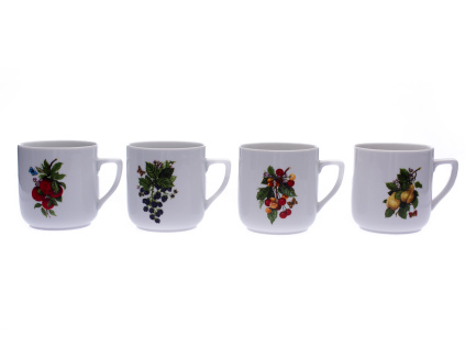 Hrnek Pětka, lesní plody, 400 ml, 4 ks, Český porcelán Dubí