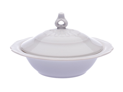 Máslenka kulatá, bílá, Karlovarský porcelán