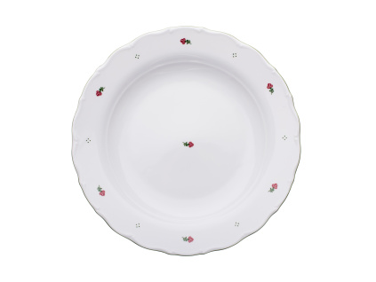 Talíř mělký, růžové kytičky, Verona, 25 cm, porcelán G. Benedikt