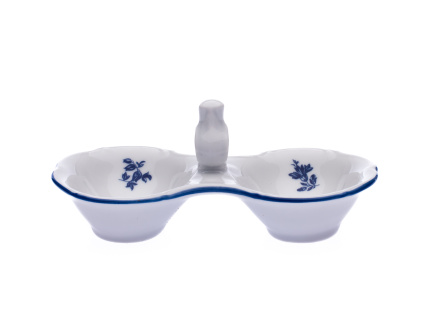 Slánka dvoudílná, Ofélie, modrá házenka, porcelán, Moritz Zdekauer