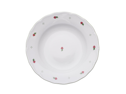 Talíř hluboký, růžové kytičky, Verona, 24 cm, porcelán G. Benedikt