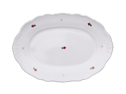 Mísa oválná, 32 cm, Verona, růžové kytičky, porcelán G. Benedikt