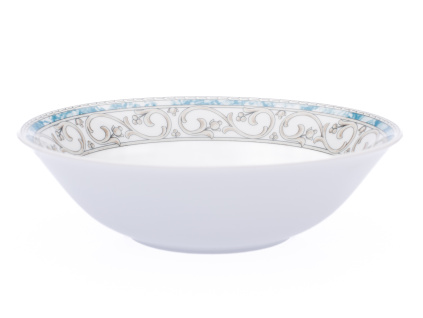 Kompotová mísa, 23 cm, modrý mramor, Karlovarský porcelán