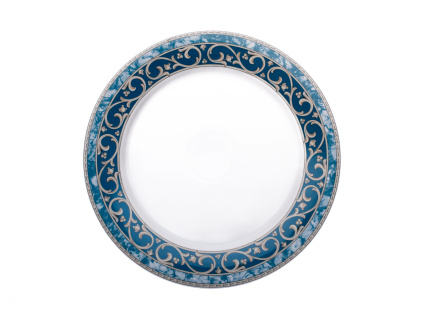 Mísa mělká, 30 cm modrý mramor, Karlovarský porcelán