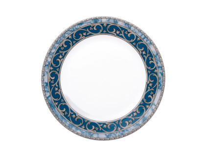 Talíř dezertní, 19 cm, modrý mramor, Karlovarský porcelán