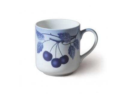 Hrnek s modrými třešněmi, český porcelán, 390 ml, Thun 1794