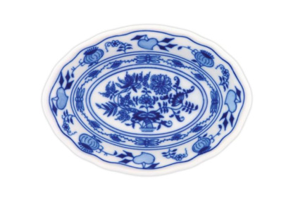 Miska raviere oválná 15 cm, cibulák, Český porcelán