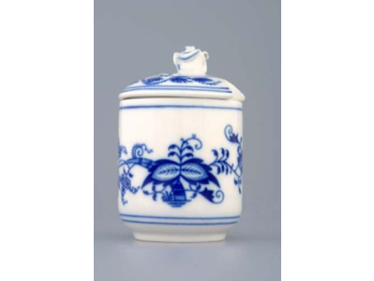 Hořčičník s víčkem s výřezem  0,10 l, cibulák, Český porcelán