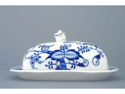 Máslenka hranatá velká - komplet 2 dílná 630 g, cibulák, Český porcelán
