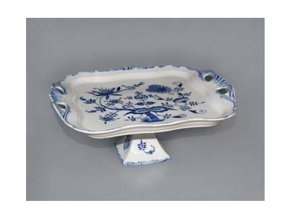 Podnos Aida čtvercový na noze  34 x 29 cm, cibulák, Český porcelán