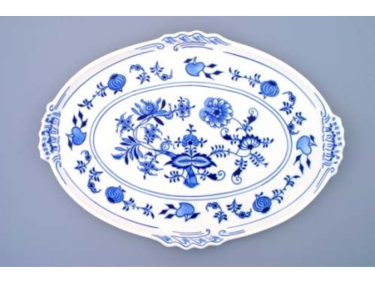 Podnos oválný  39 x 27 cm, cibulák, Český porcelán