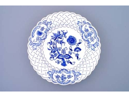 Talíř reliéfní  27 cm, cibulák, Český porcelán