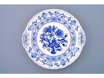 Talíř koláčový s uchy 28 cm, cibulák, Český porcelán