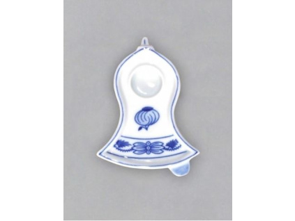 Svícen plochý zvonek 87 x 68 x 22 mm, cibulák, Český porcelán