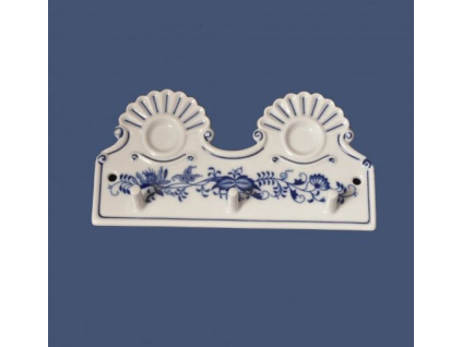 Kuchyňský věšák s dírkami, 180 x 90 mm, cibulák, Český porcelán