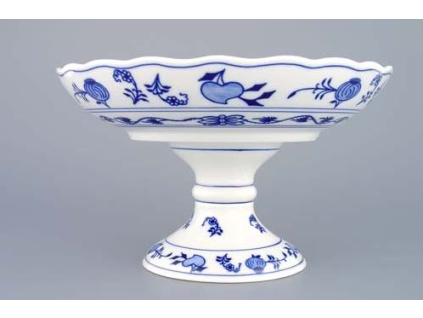 Mísa kompotová oboustranná na dortové noze, 24 cm, cibulák, Český porcelán