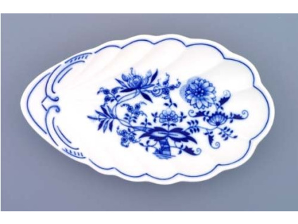 Miska mušle, 23 cm, cibulák, Český porcelán