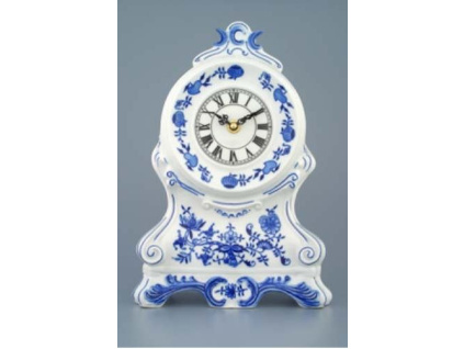 Krbové hodiny bez růží / se strojkem, 28 cm, cibulák, Český porcelán