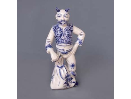 Čert Lucifer, 20 cm,  cibulák, Český porcelán