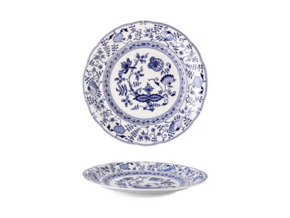 Talíř mělký, český porcelán, 25 cm, Mary Anne, cibulák, Leander