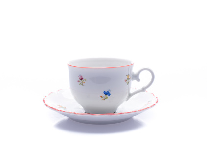 OPHELIA, ŠÁLEK A PODŠÁLEK 210 ML, HÁZENKA S ČERVENÝM PROŽKEM, THUN RZ