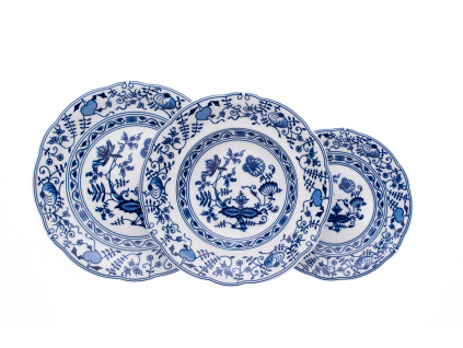 Mary Anne, talířová sada, český porcelán, cibulák, 18 d.