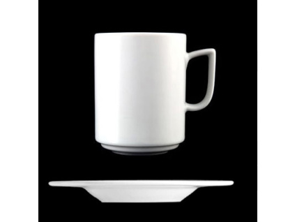 Šálek s podšálkem 330 ml, bílý porcelán, Ess-Klasse, Lilien