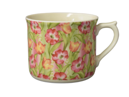 Velký hrnek, vařák, 0,70 l, tulipány, slonová kost, Leander