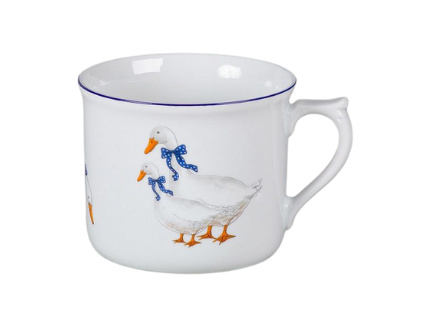 Hrnek vařák, český porcelán, 0,7 l, husy, Leander