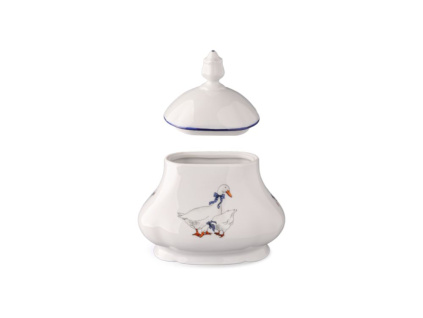 Dóza na čajové sáčky, husy, český porcelán, Leander