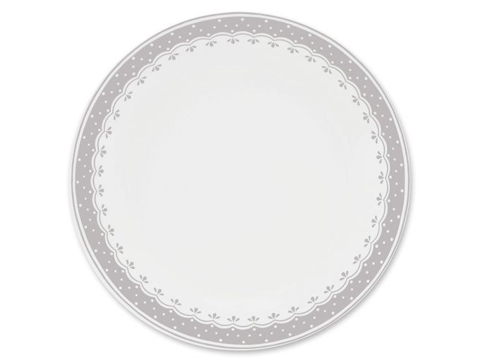 HyggeLine, talíř mělký, 26 cm, šedá, Leander, český porcelán