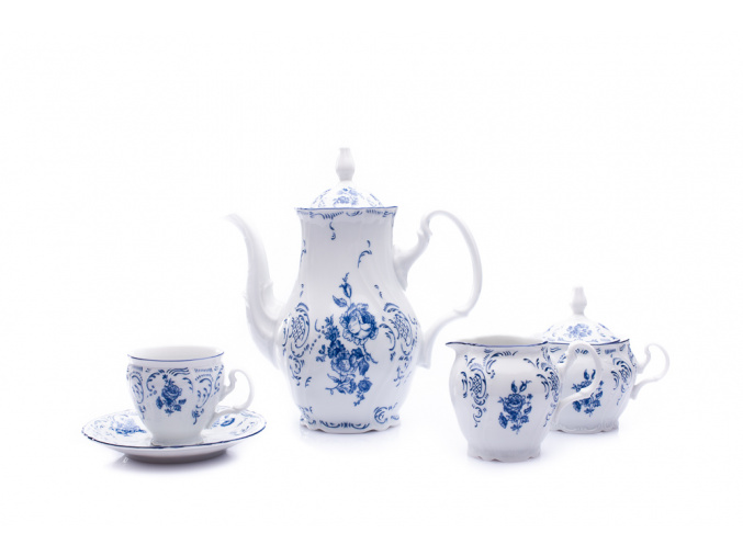 kavova souprava bernadotte modre kvety porcelan thun porcelanovy svet