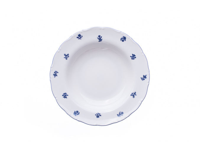 talíř hluboký 23 cm modrá házenka, Thun RZ