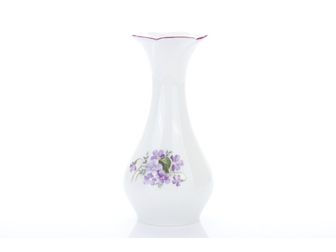 Váza kytka, český porcelán, 16,5 cm, fialky, Český porcelán
