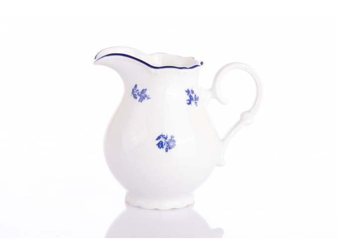 Ophelia, mlékovka, 0,24 l, modrá házenka, český porcelán, Thun RZ