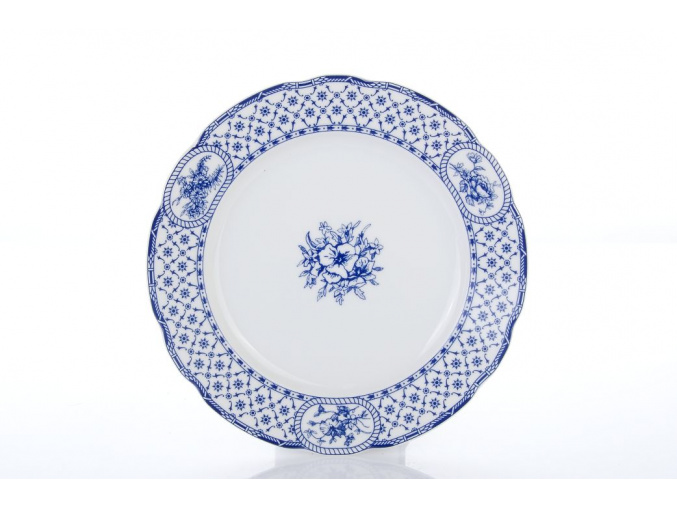 dezertní porcelánový talíř 19 cm rose modrá stuha thun procelánový svět