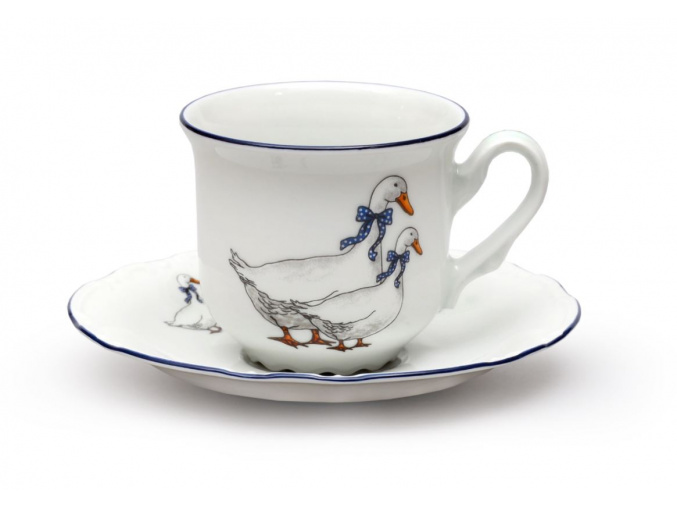 sálek a podšálek 230 ml český porcelán husy thun