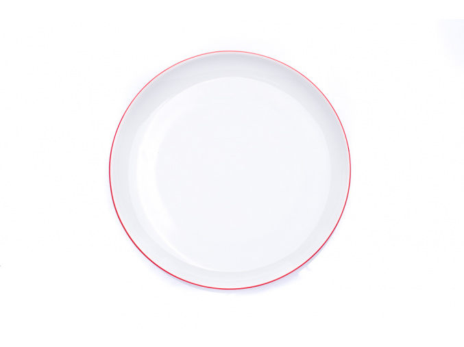 Tom, talíř mělký, červený proužek, 26 cm, porcelán, Thun