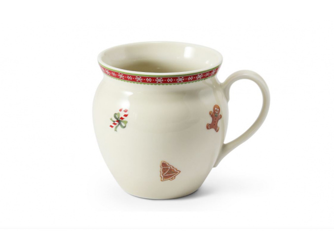 hrnek buclák, porcelán, vánoce, perníčky, Leander, 300 ml