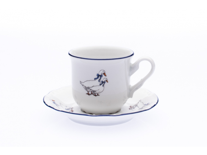 Šálek s podšálkem, husy, 95 ml, porcelán, Constance, Thun