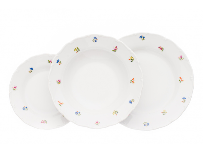 Sada talířů, mělký talíř 27 cm, Ophelia, házenka, 18 d., Thun R. Z.