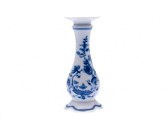 Svícen, jednoramenný, 18 cm, český porcelán, cibulák, Leander