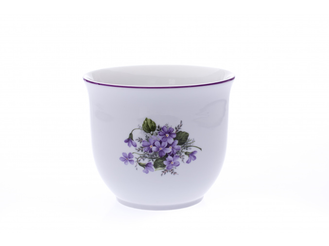 Květináč bez uch, 13,5 cm, fialky, Český porcelán