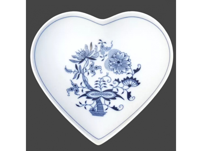 Miska srdce, 16 x 15,5 cm, cibulák, Český porcelán
