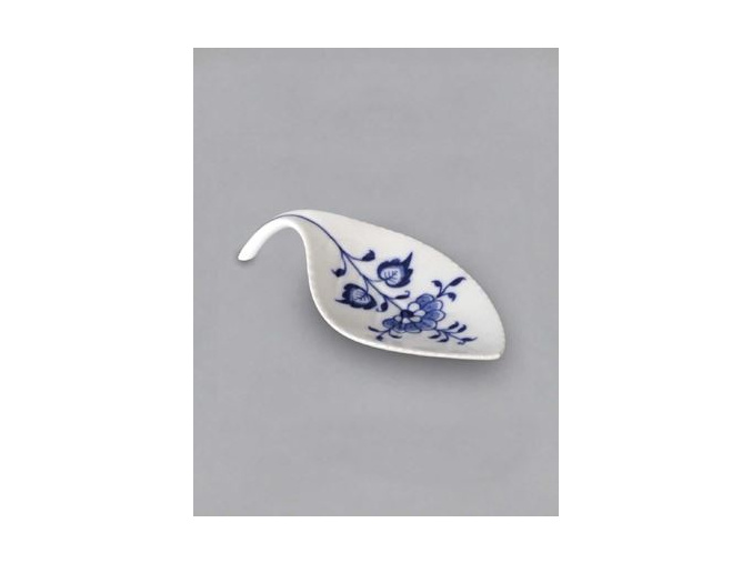 Miska na odkládání čajového sáčku / lísteček, 12,4 x 5,8 cm, cibulák, Český porcelán