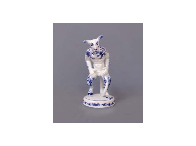 Čert Belzebub, 18 cm, cibulák, Český porcelán