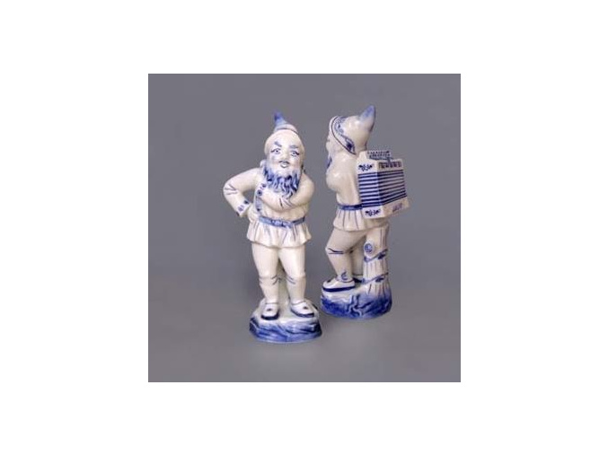 Trpaslík s harmonikou LOJZA, 22,5 cm, cibulák, Český porcelán