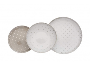 talířová souprava tom šedé puntíky thun porcelanovy svet