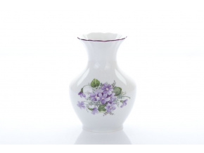 porcelánová váza v dekoru fialek 135 mm český porcelán